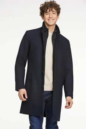 Mens Classic Wool Coat with Gilet Navy