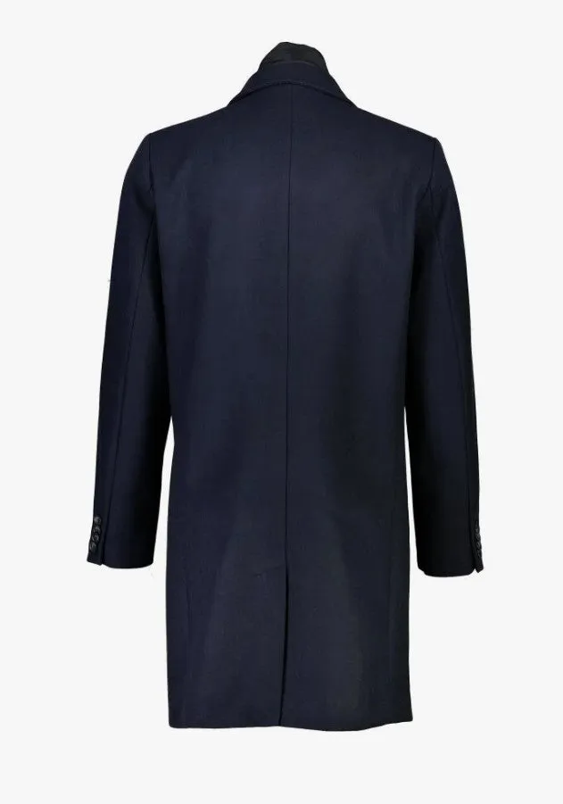 Mens Classic Wool Coat with Gilet Navy