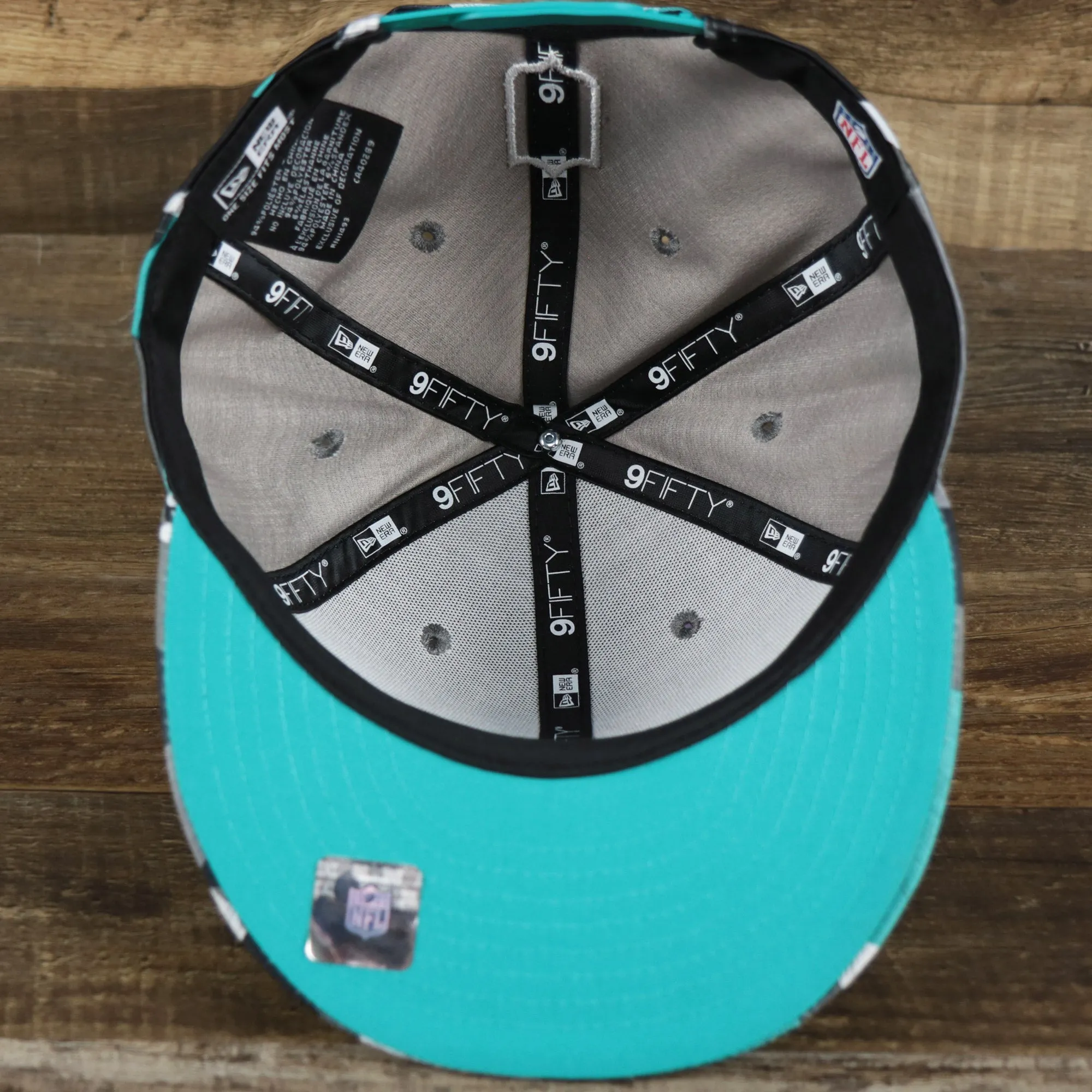 Miami Dolphins NFL OnField Summer Training 2022 Camo 9Fifty Snapback | Turquoise Camo 9Fifty