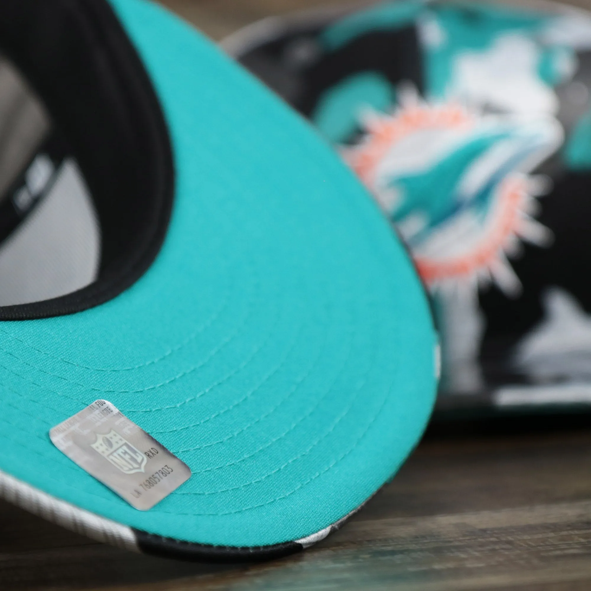 Miami Dolphins NFL OnField Summer Training 2022 Camo 9Fifty Snapback | Turquoise Camo 9Fifty