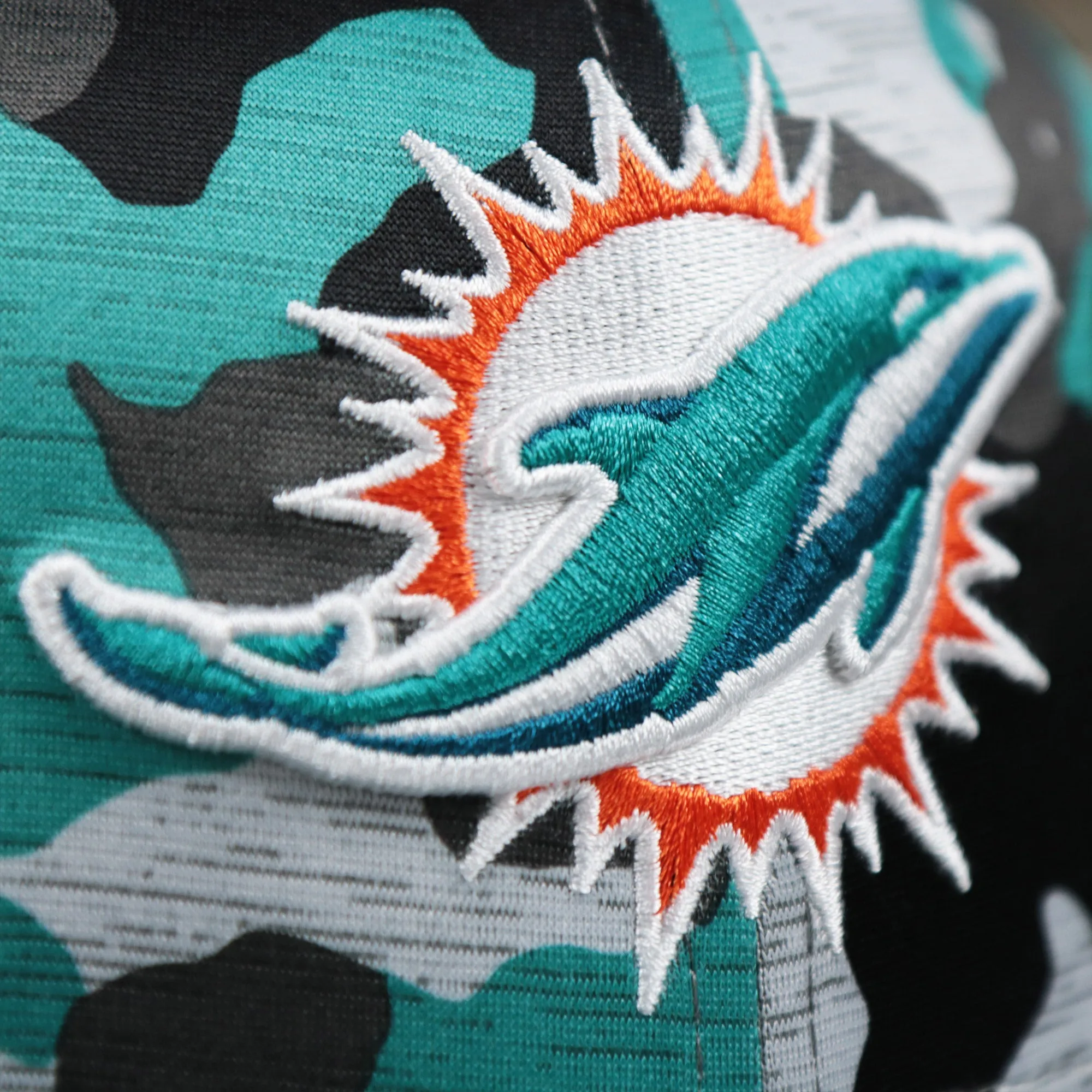 Miami Dolphins NFL OnField Summer Training 2022 Camo 9Fifty Snapback | Turquoise Camo 9Fifty