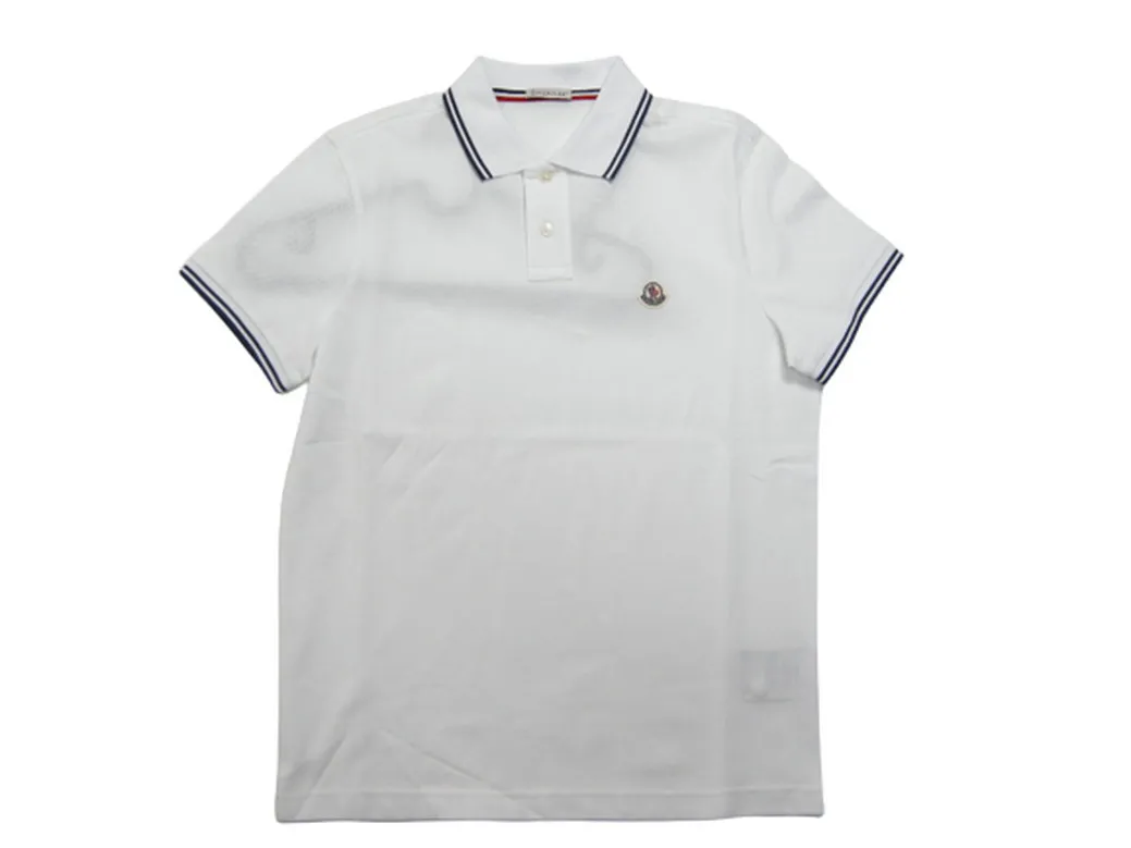 MONCLER  |Size XXL◆MONCLER MAGLIA POLO MANICA C POLO SHIRT White Men's