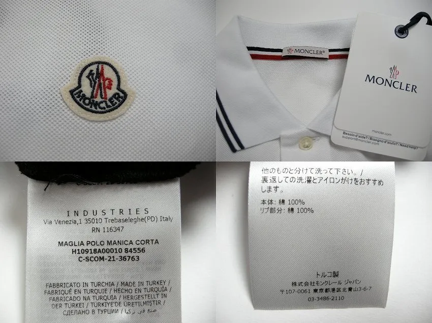 MONCLER  |Size XXL◆MONCLER MAGLIA POLO MANICA C POLO SHIRT White Men's