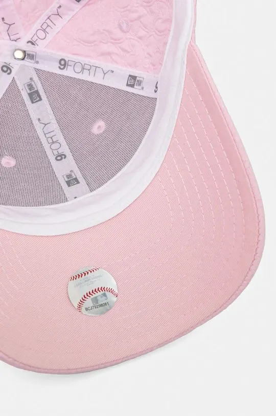 New Era baseball cap JACQUARD 9FORTY® NEW YORK YANKEES pink color with an application 60565270