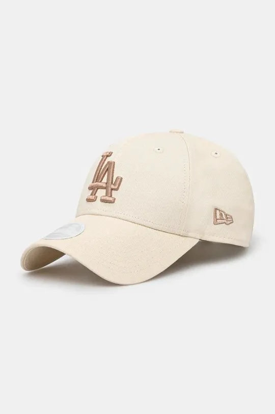 New Era cotton baseball cap ESS 9FORTY® LOS ANGELES DODGERS beige color with an application 60565239