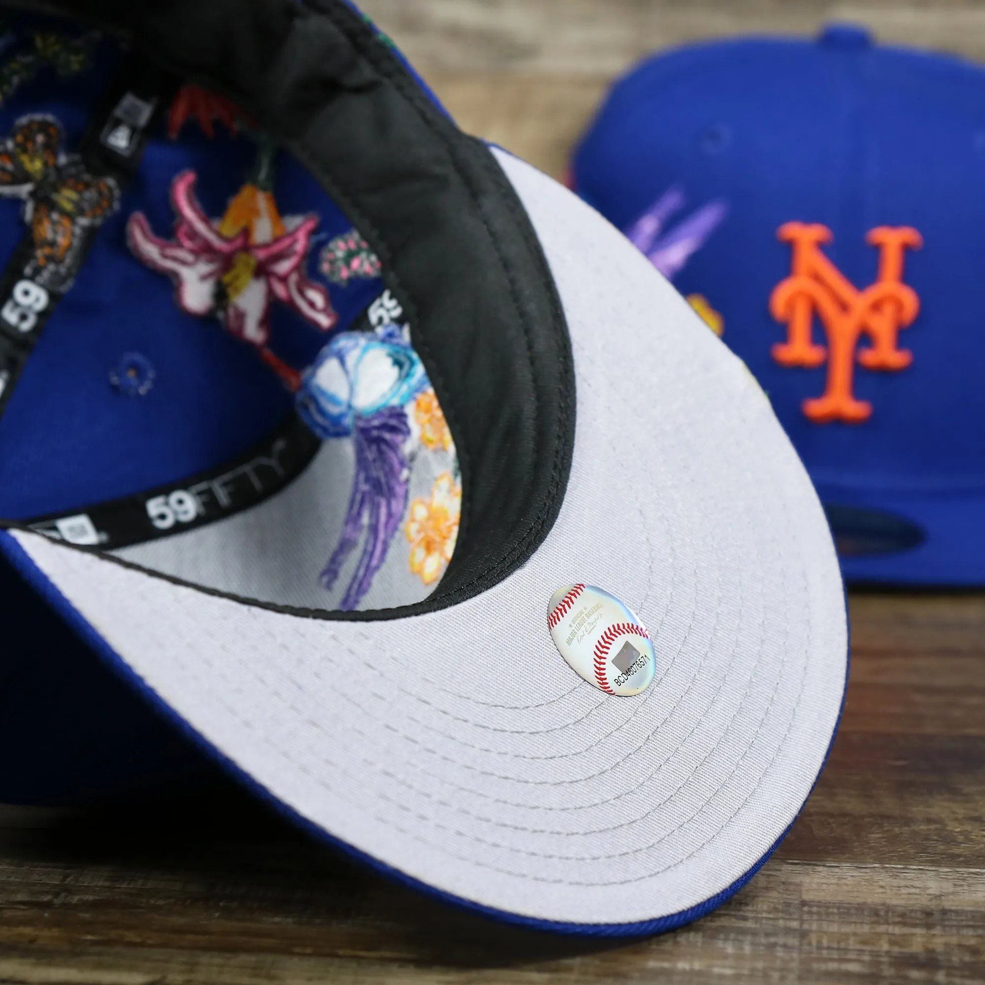 New York Mets Gray Bottom Bloom Spring Embroidery 59Fifty Fitted Cap | Royal Blue 59Fifty Cap