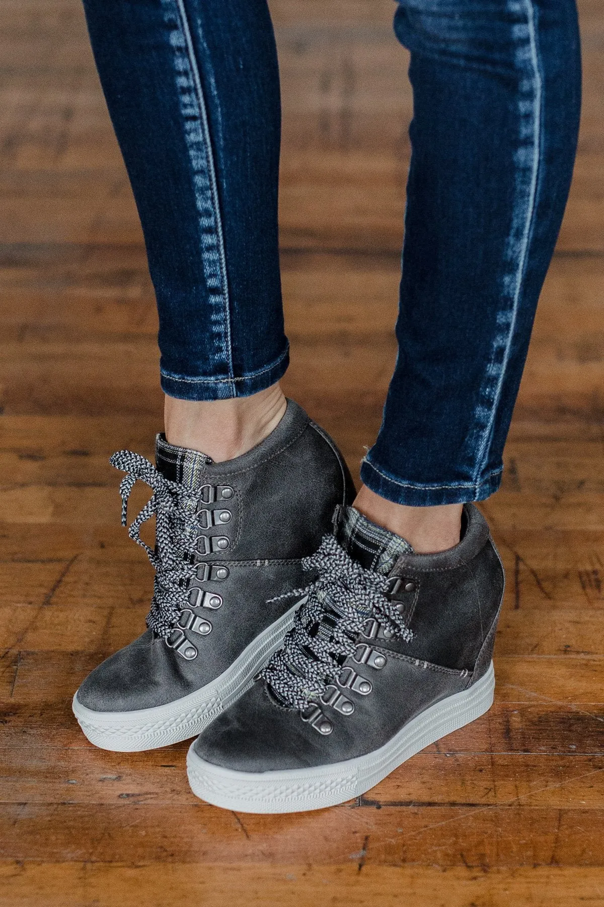 Not Rated Tibi Wedge Sneakers- Grey