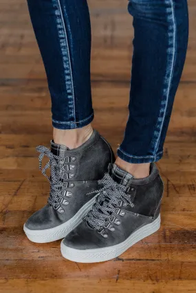 Not Rated Tibi Wedge Sneakers- Grey