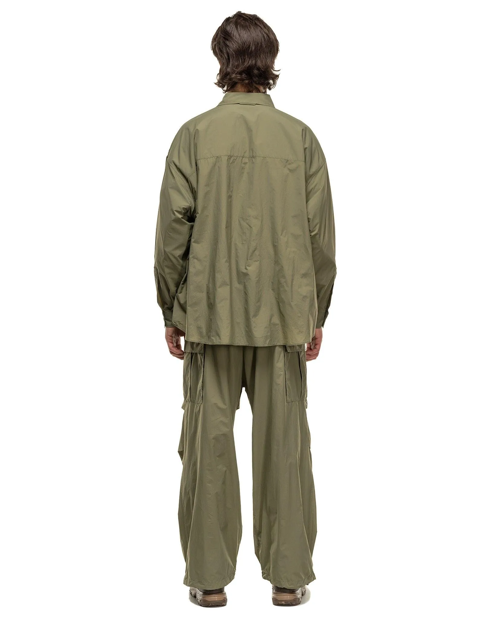 Nylon Taffeta Upward Cargo Pocket Pants Khaki