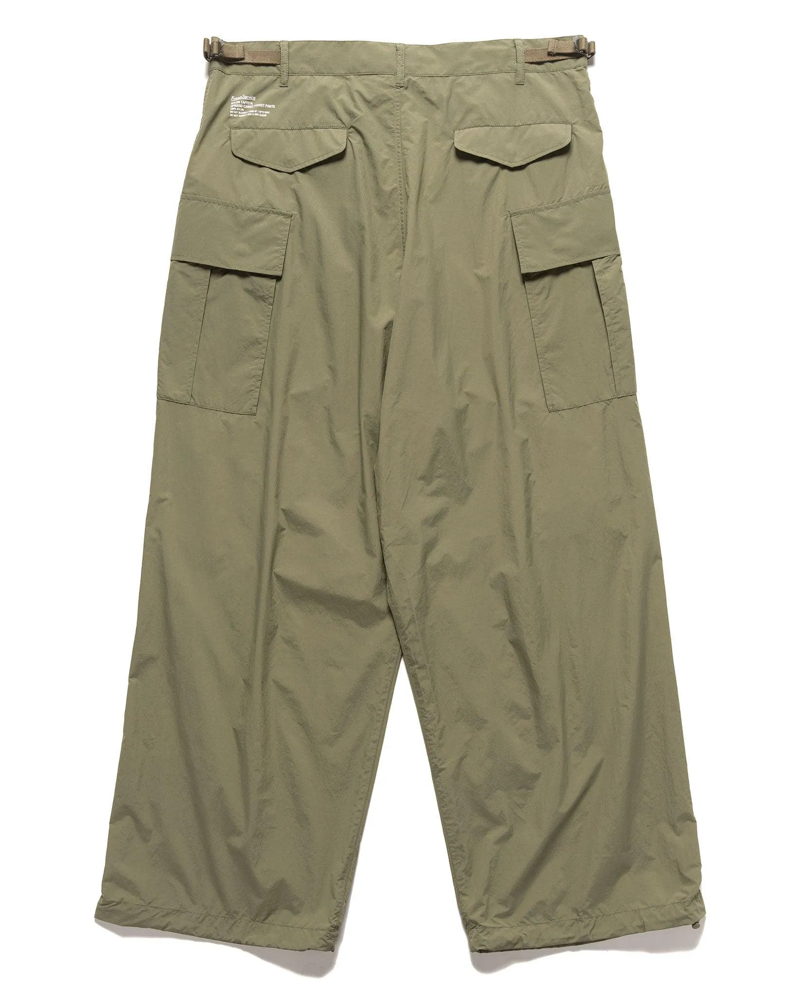 Nylon Taffeta Upward Cargo Pocket Pants Khaki