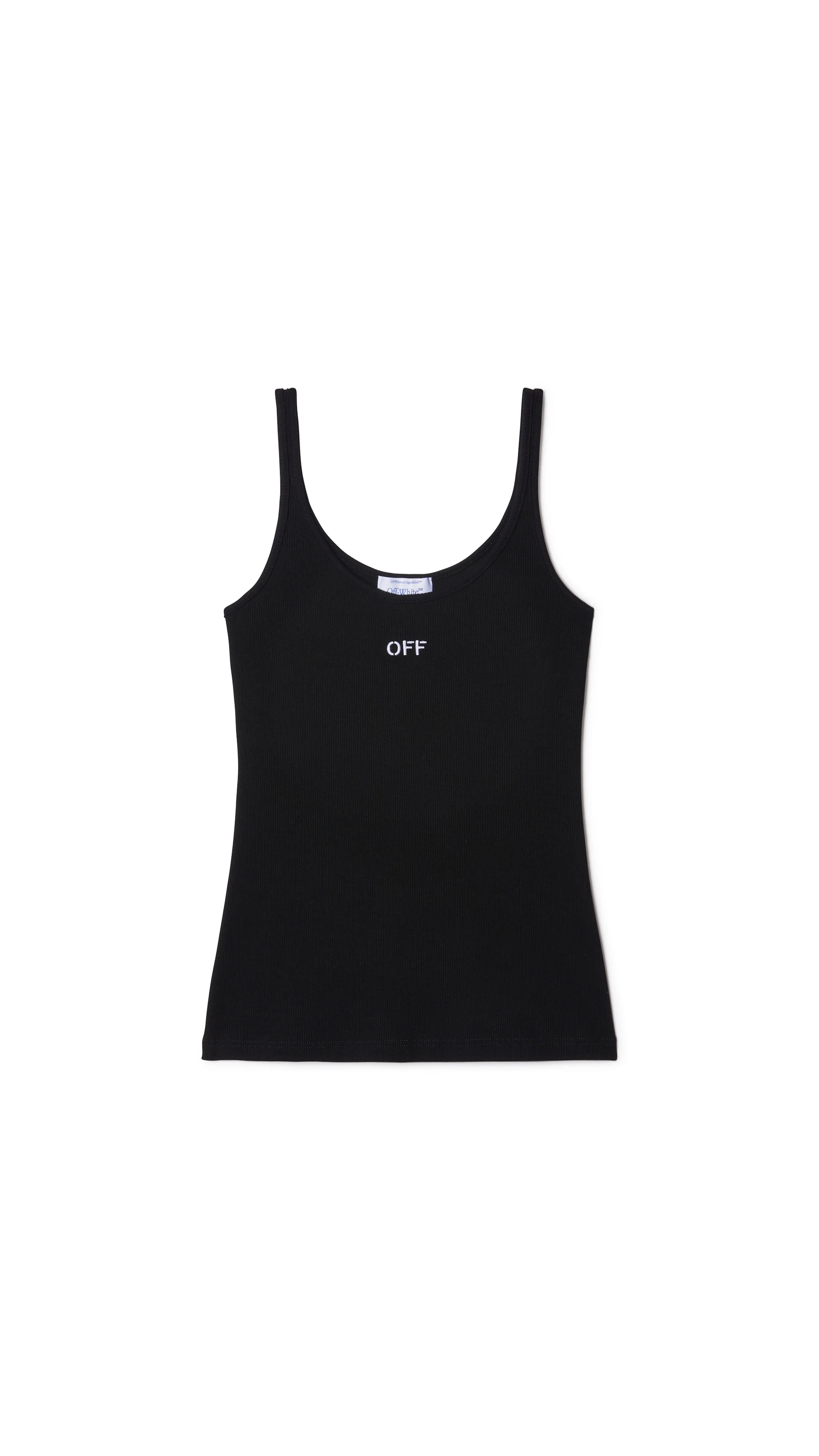 Off Stamp Rib Tank Top - Black