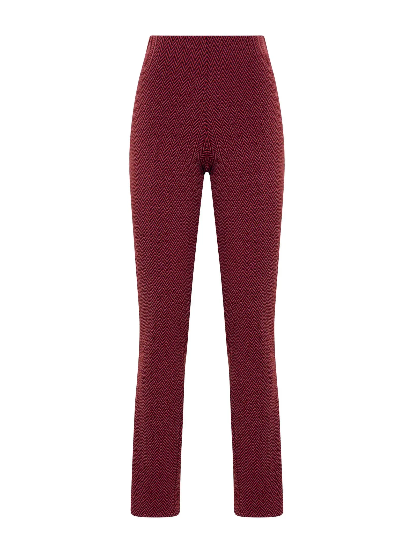 Pantalone a sigaretta in tessuto Eco Jacquard - Fant. Tibetan Red