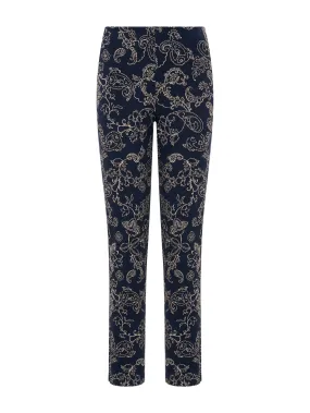 Pantalone a sigaretta in tessuto Eco Jacquard - Fant.Bleu