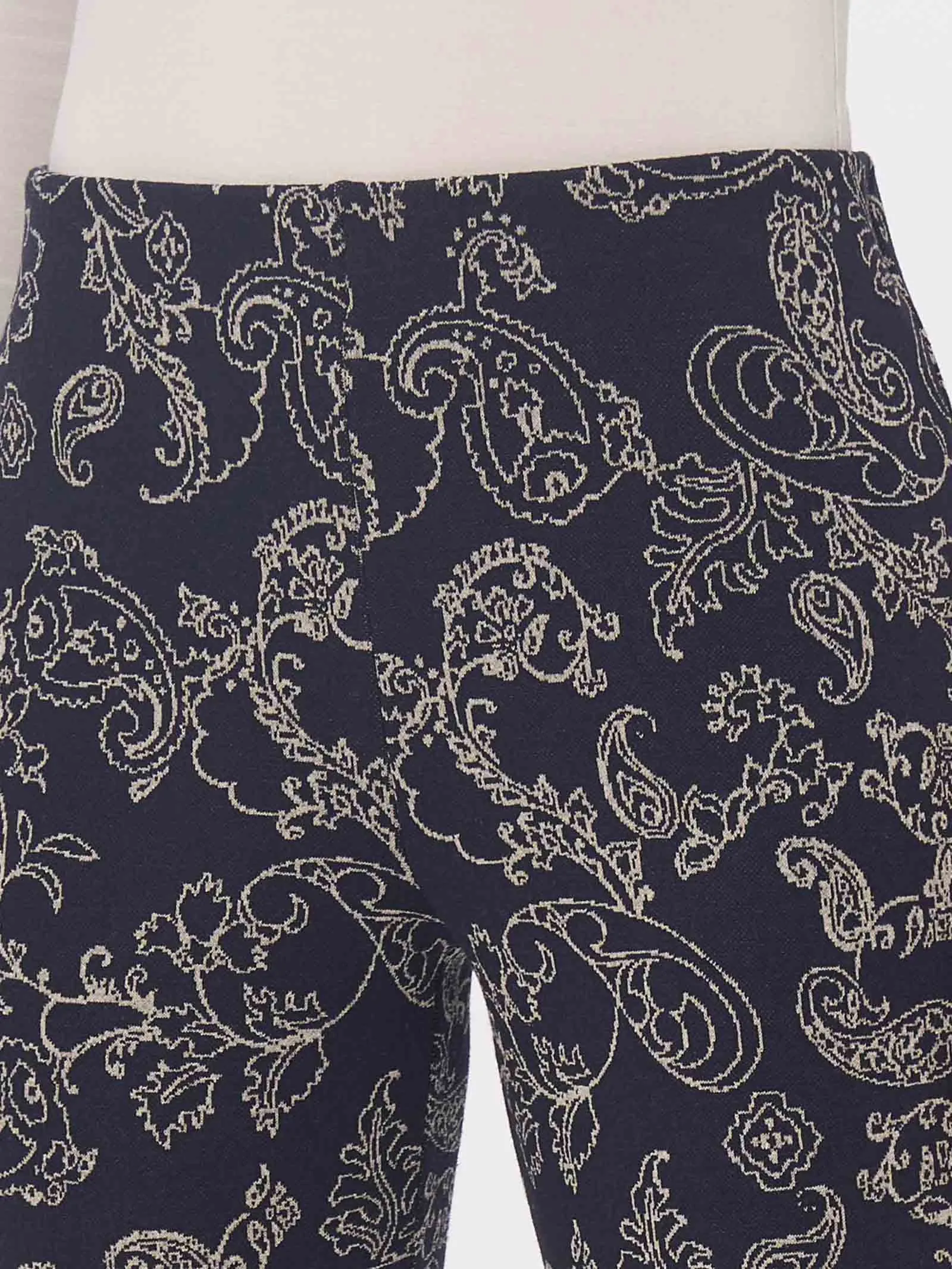 Pantalone a sigaretta in tessuto Eco Jacquard - Fant.Bleu