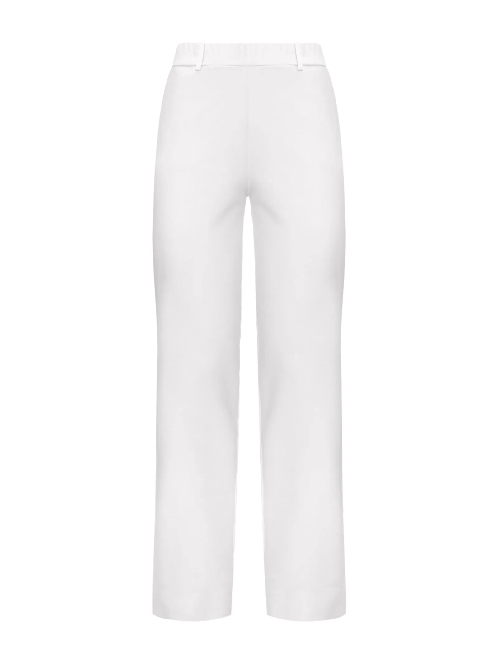 Pantalone dritto con tasche in Compact Light - Bianco