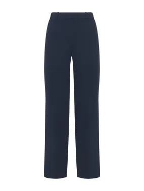 Pantalone dritto con tasche in Compact Light - Bleu