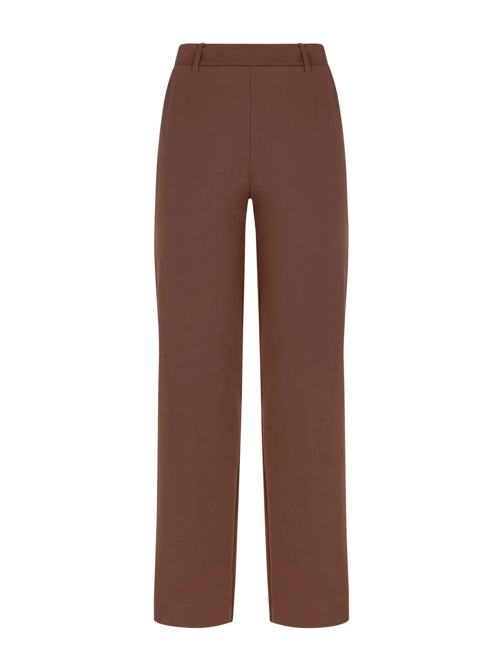 Pantalone dritto con tasche in Compact Light - Cappuccino