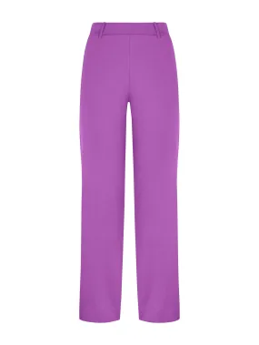 Pantalone dritto con tasche in Compact Light - Dewberry