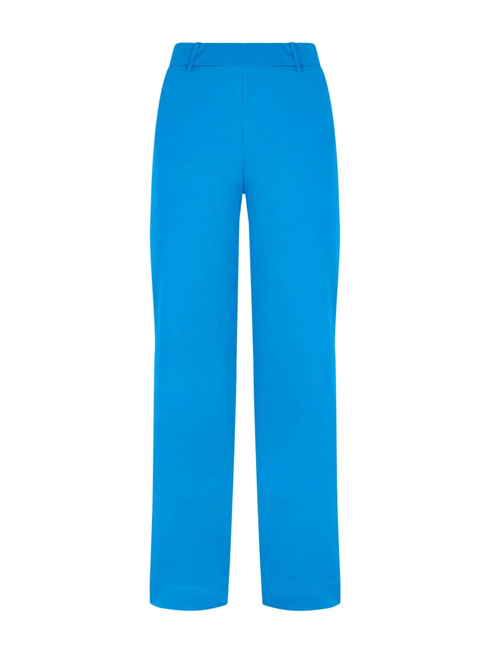 Pantalone dritto con tasche in Compact Light - Ibiza Blue