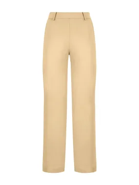 Pantalone dritto con tasche in Compact Light - Irish Cream