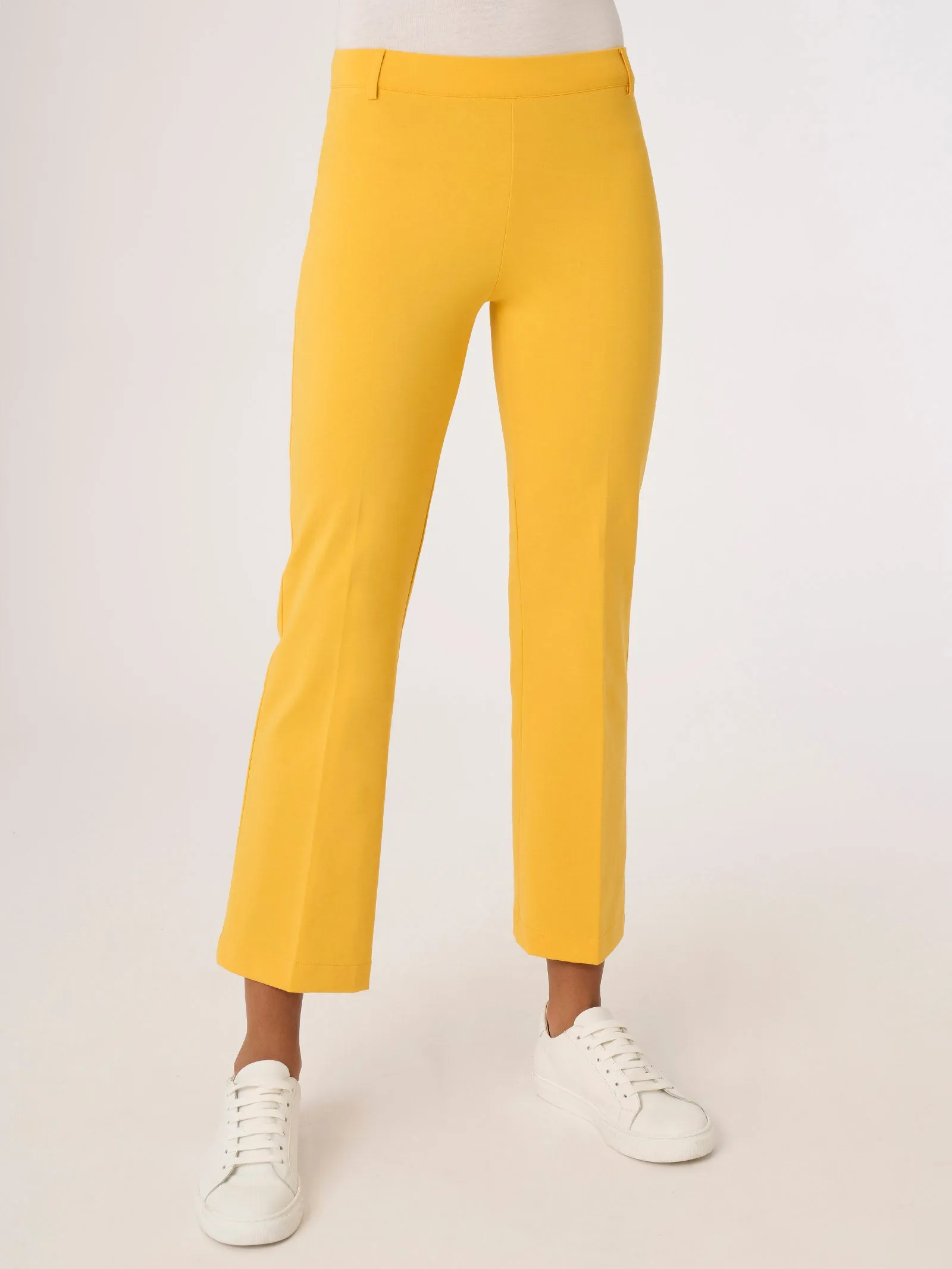 Pantalone Flare in Compact Light - Bianco