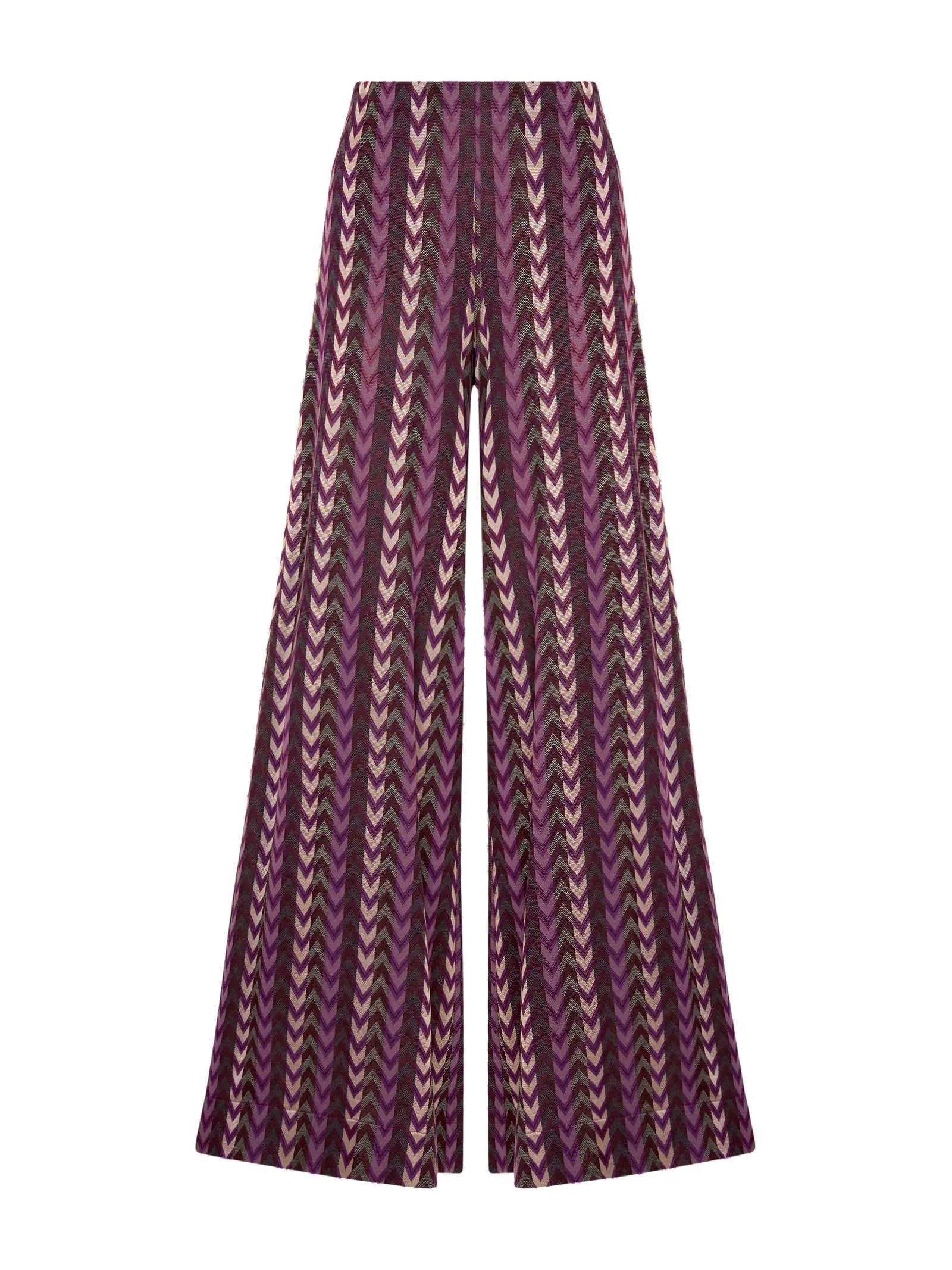 Pantalone palazzo in tessuto Eco Jacquard - Fant. Sunset Purple