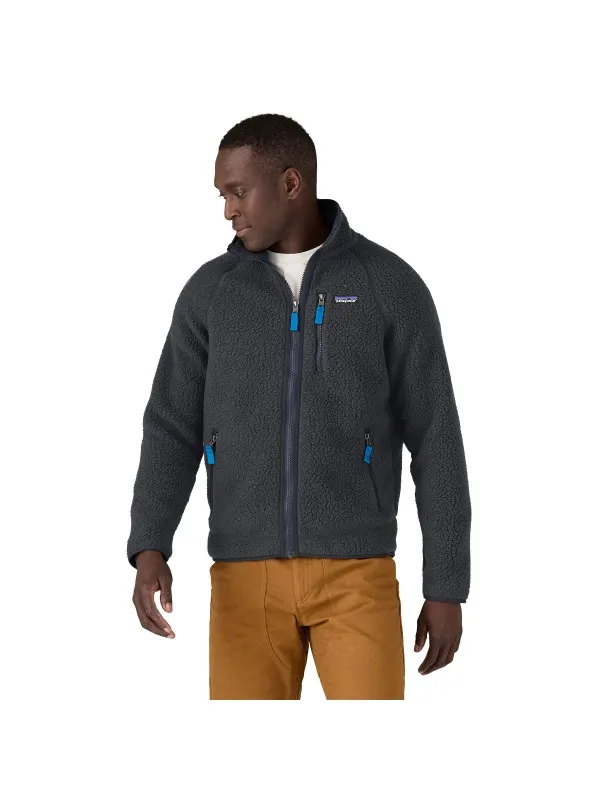 Patagonia Men's Retro Pile Fleece Jacket :  Pitch Blue w/Endless Blue