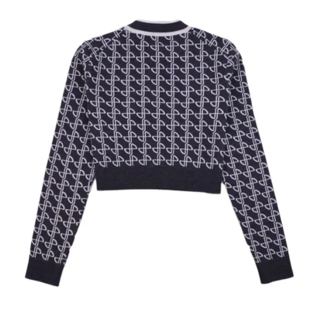 PATOU  |Crew Neck Monogram Casual Style Long Sleeves Office Style