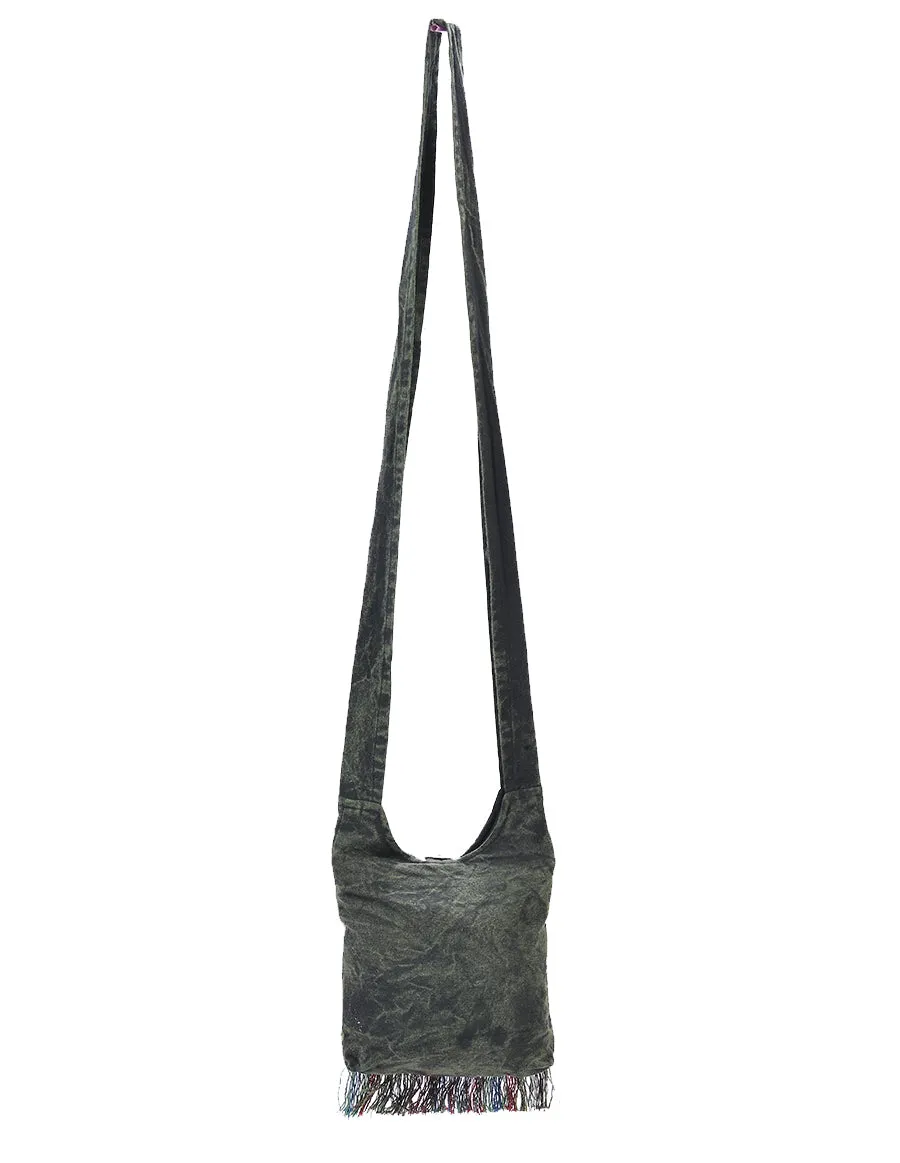 Peace Patched Cotton Mini Hobo Bag