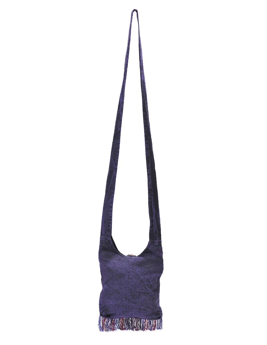 Peace Patched Cotton Mini Hobo Bag