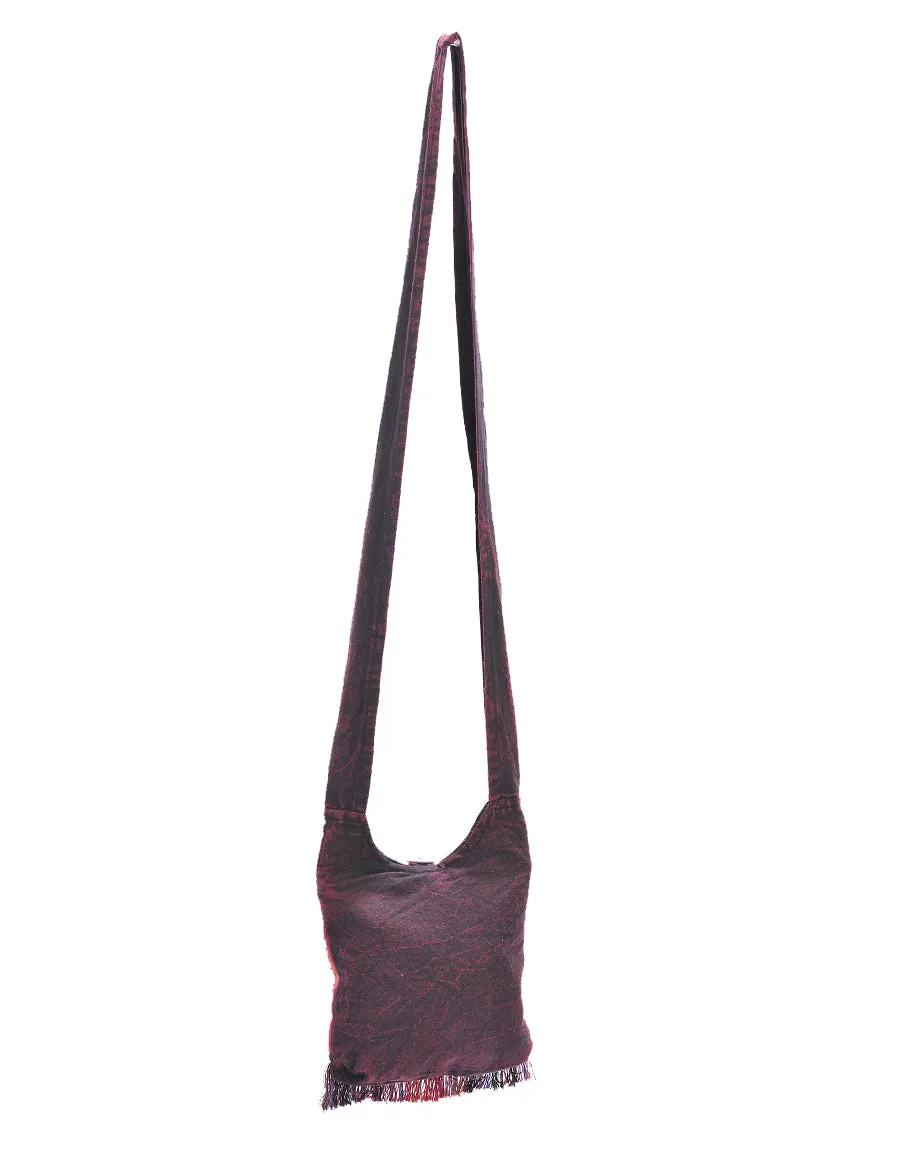 Peace Patched Cotton Mini Hobo Bag