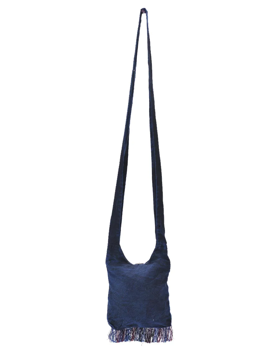 Peace Patched Cotton Mini Hobo Bag