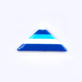 Pendants, Acetate, Triangle, Blue, Striped, Focal, 24mm