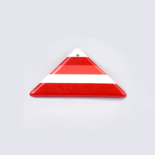 Pendants, Acetate, Triangle, Red, Striped, Focal, 24mm