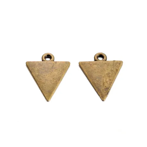 Pendants, Tibetan Style, Triangle, Blank Tag Pendants, Antique Bronze, 23mm