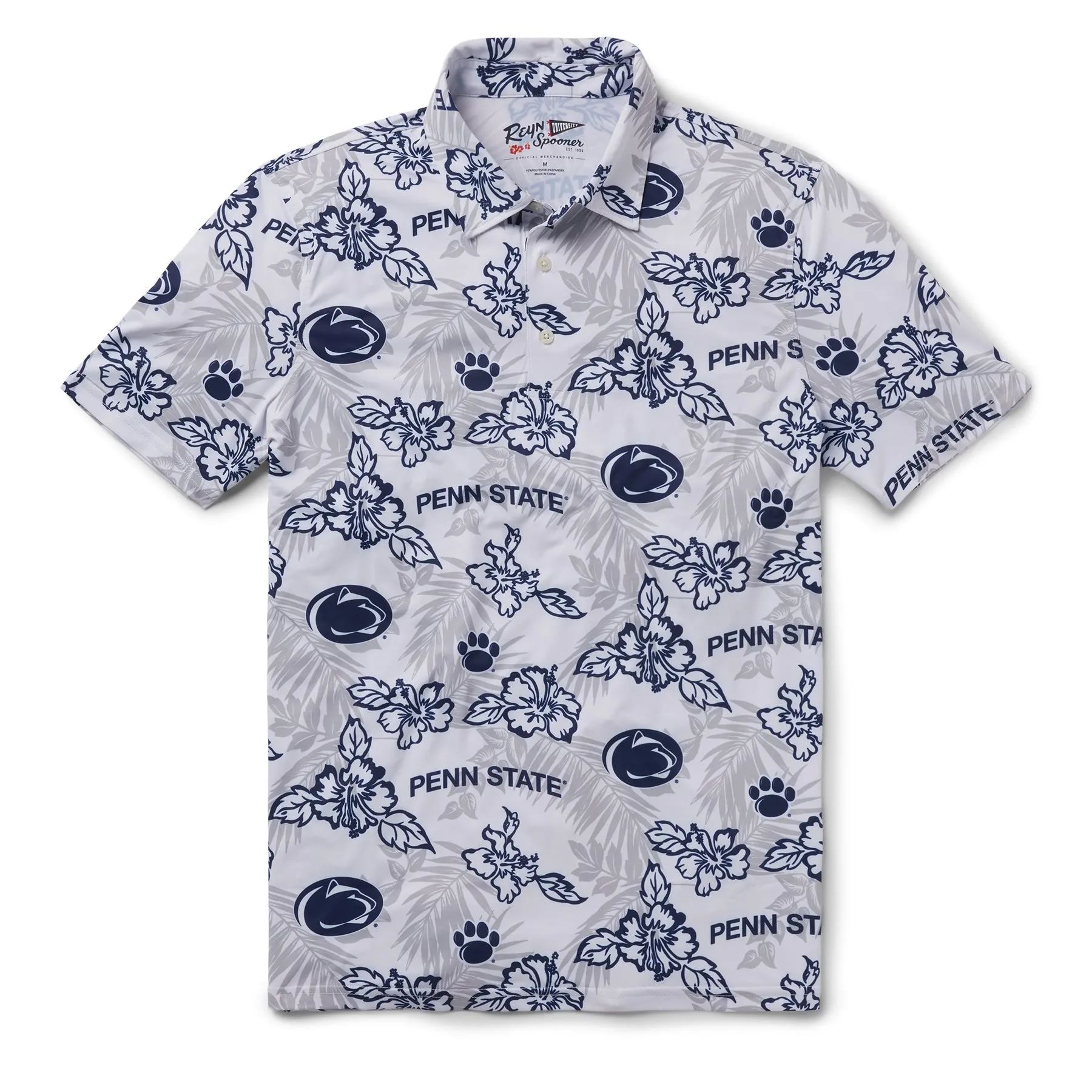 Penn State Nittany Lions Authentic Hawaiian Pattern Performance Polo Shirt | White