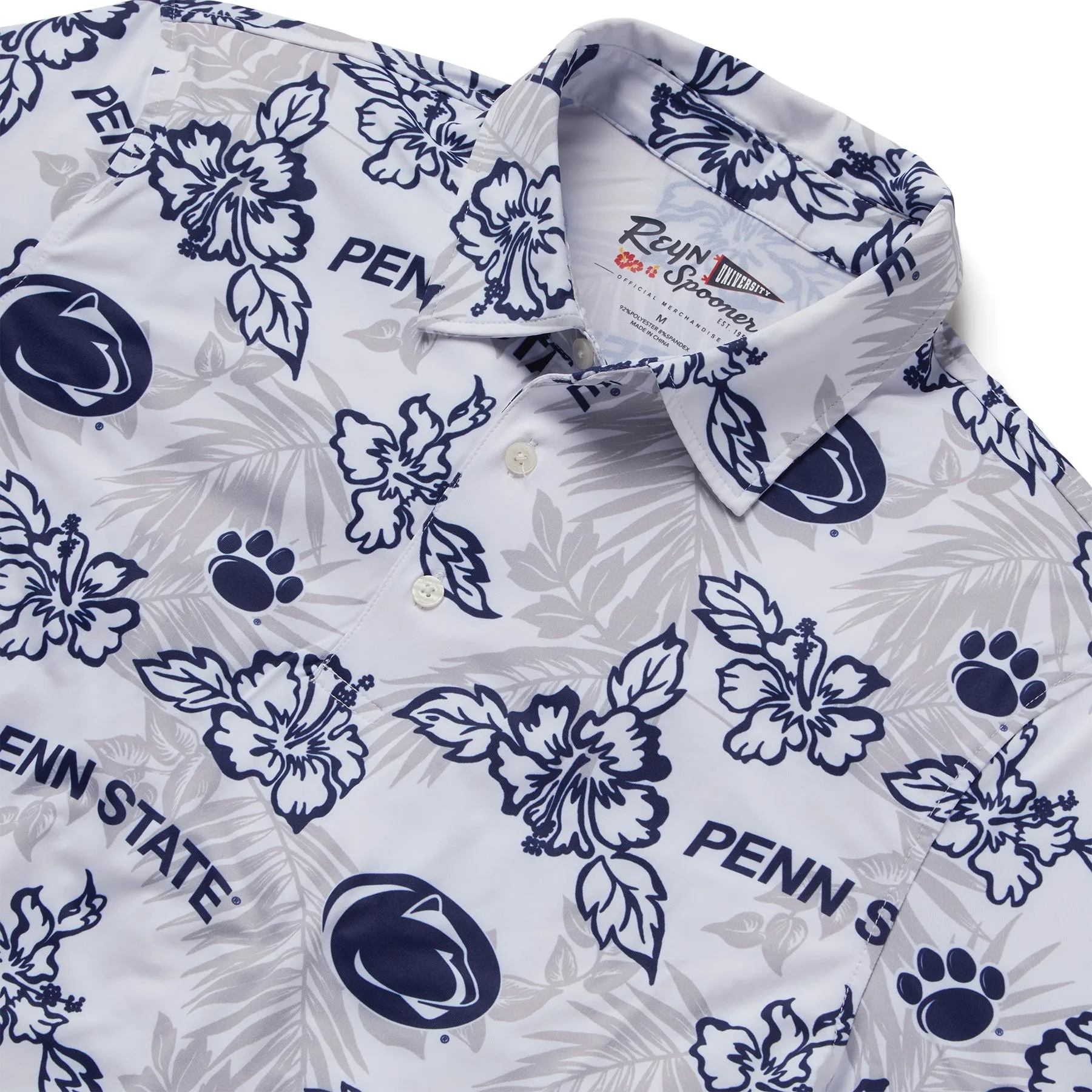 Penn State Nittany Lions Authentic Hawaiian Pattern Performance Polo Shirt | White