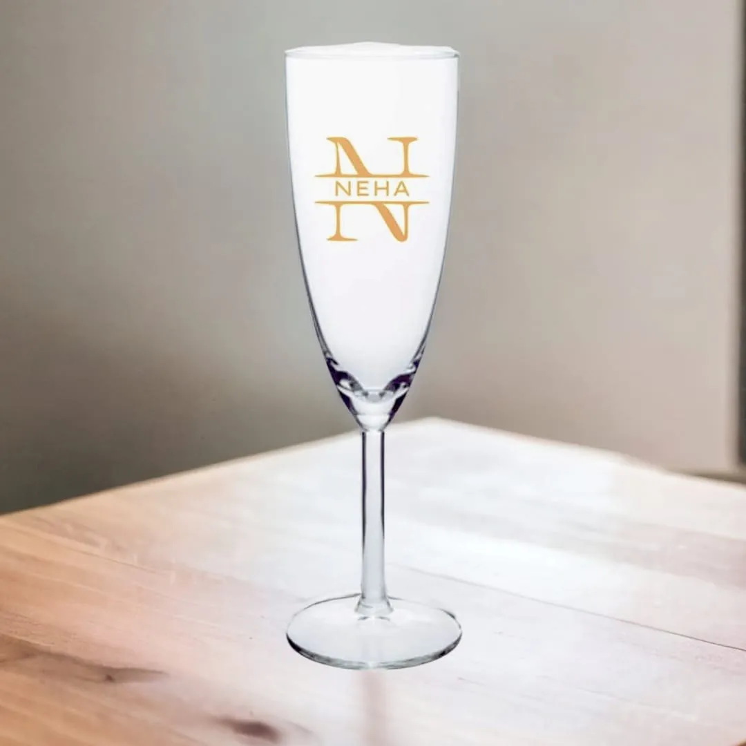 Personalised Champagne Flutes Glasses Birthday Gifts for Girls  - Monogram Name