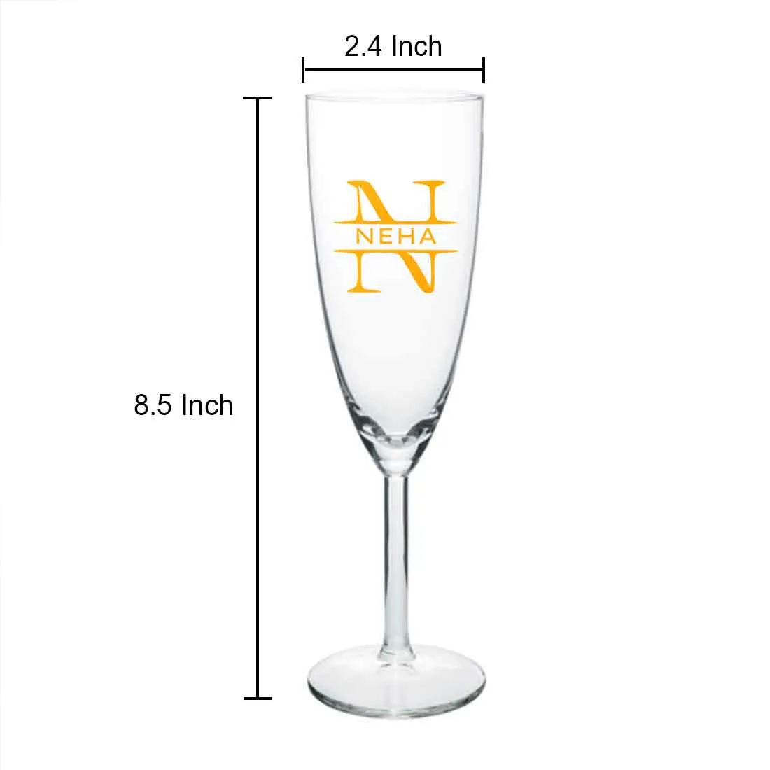 Personalised Champagne Flutes Glasses Birthday Gifts for Girls  - Monogram Name