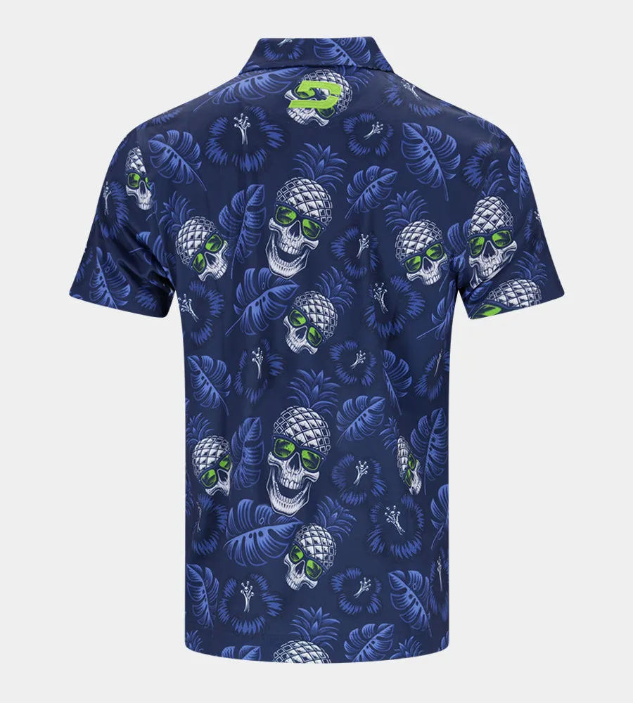 PINEAPPLE SKULL POLO - NAVY / LIME