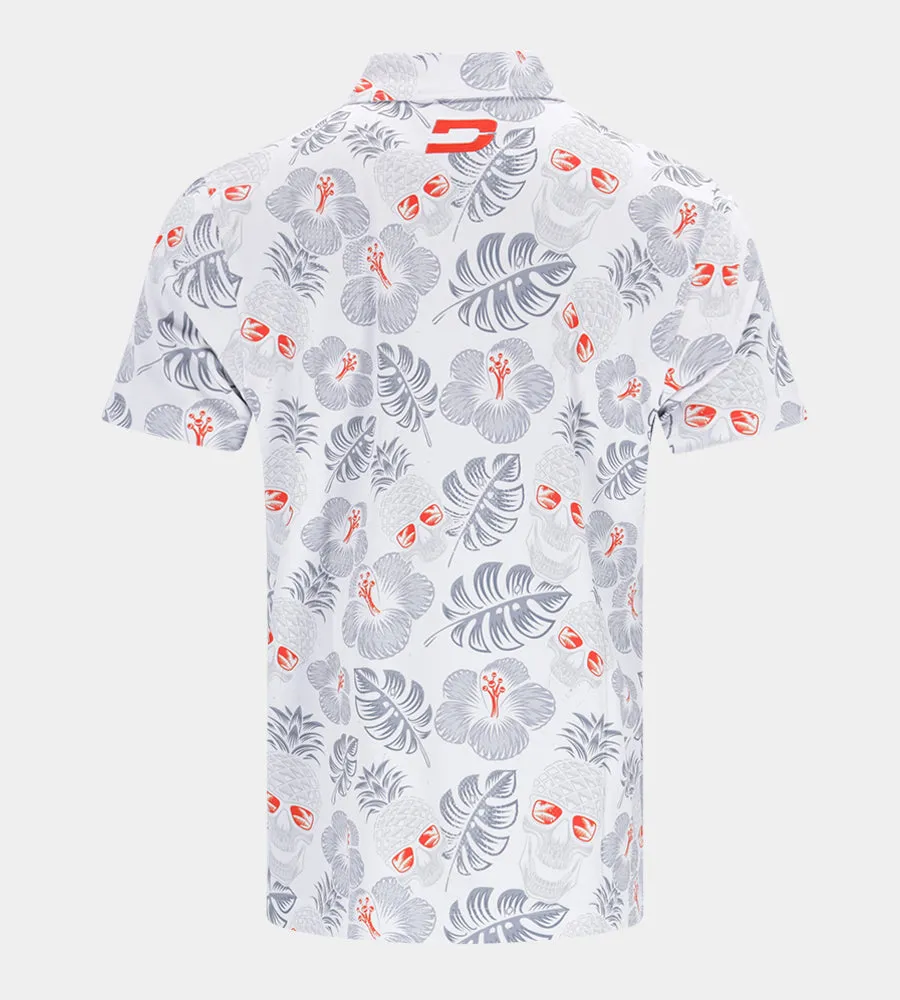 PINEAPPLE SKULLZ POLO - WHITE / ORANGE