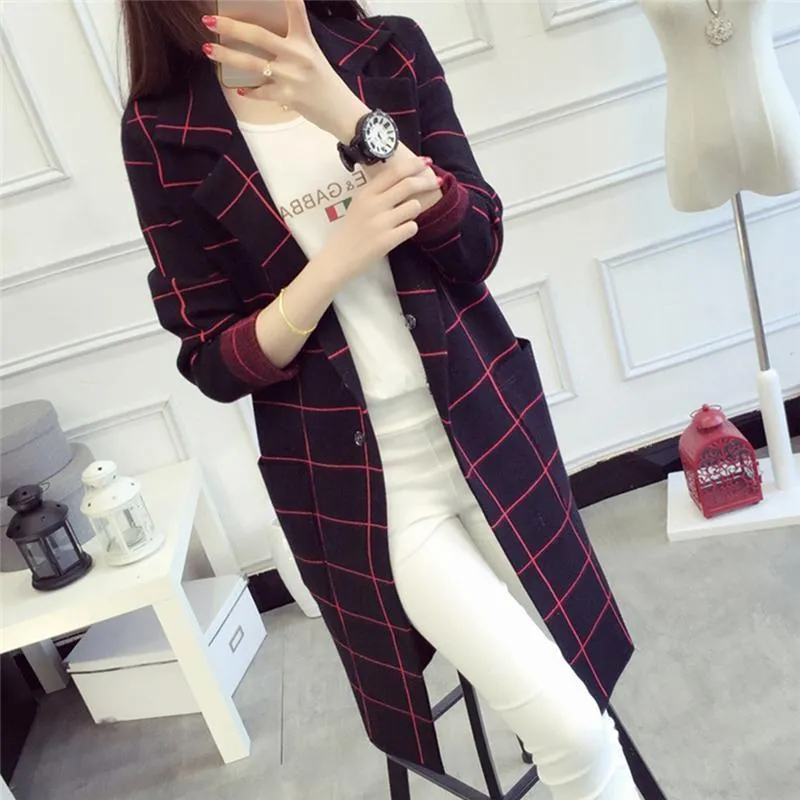 Plaid Winter Coat,  Black