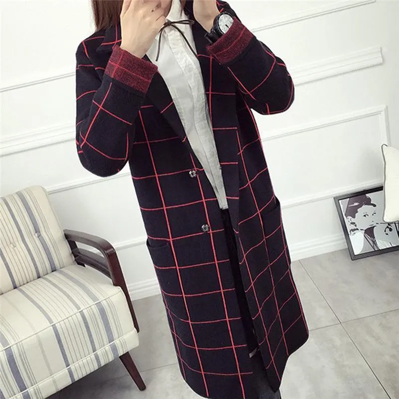 Plaid Winter Coat,  Black