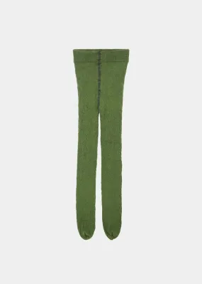 POINTELLE TIGHTS - FOREST GREEN