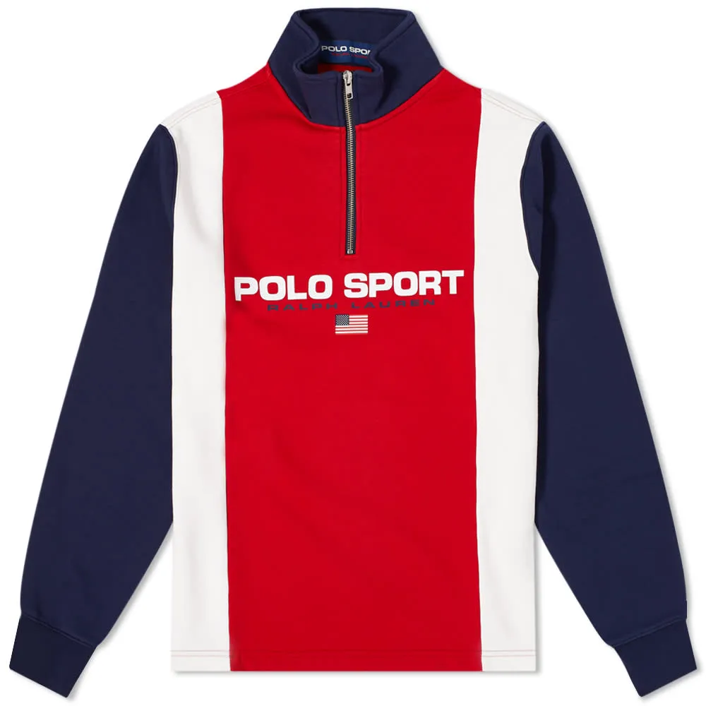 Polo Ralph Lauren Polo Sport Vertical Stripe Half Zip SweatRed Multi