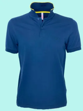 POLO UOMO BLU DETTAGLI GIALLI