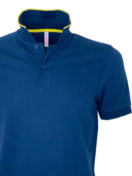 POLO UOMO BLU DETTAGLI GIALLI