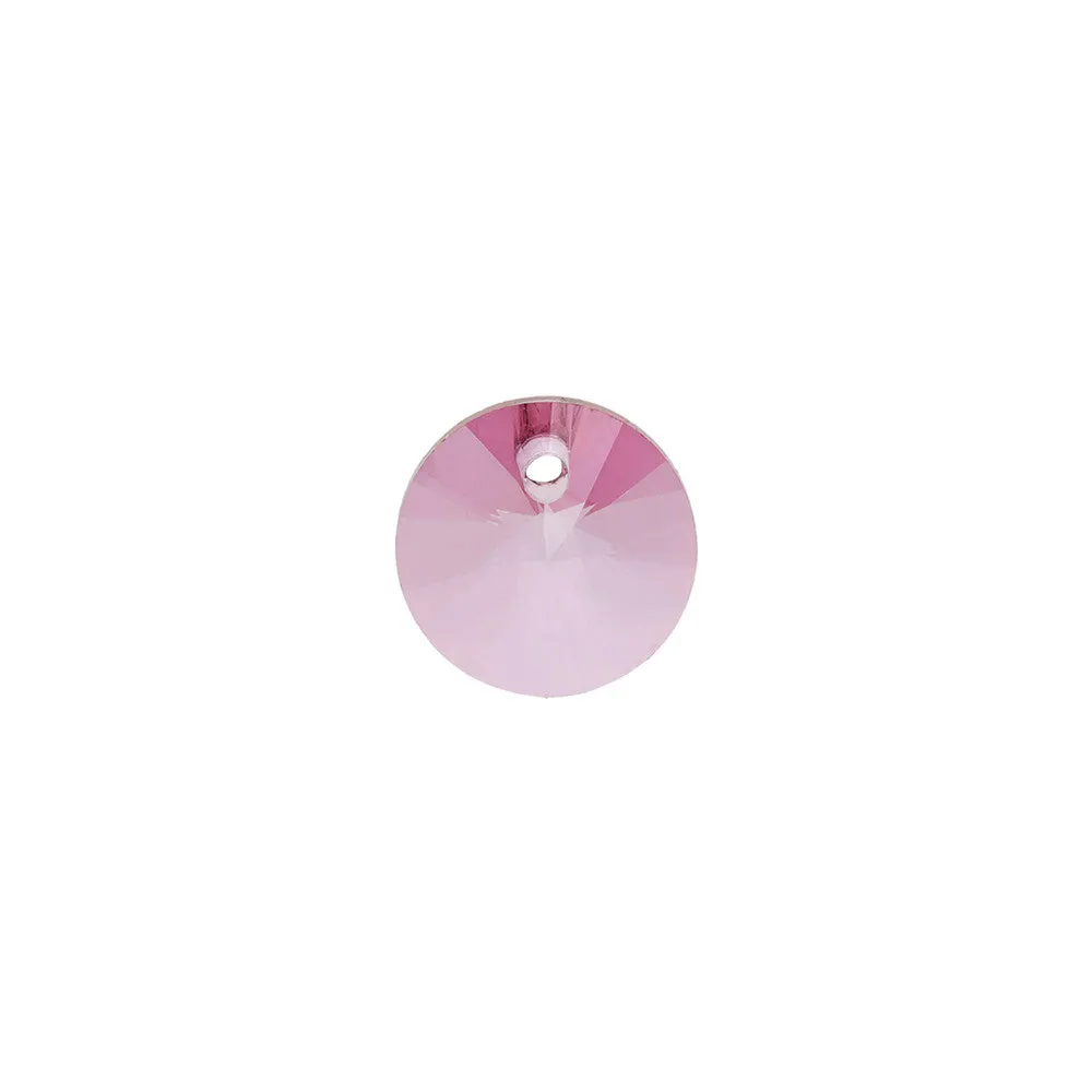 PRESTIGE Crystal, #6428 Disk Pendant 6mm Dark Rose (1 Piece)