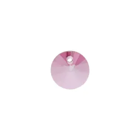 PRESTIGE Crystal, #6428 Disk Pendant 6mm Dark Rose (1 Piece)