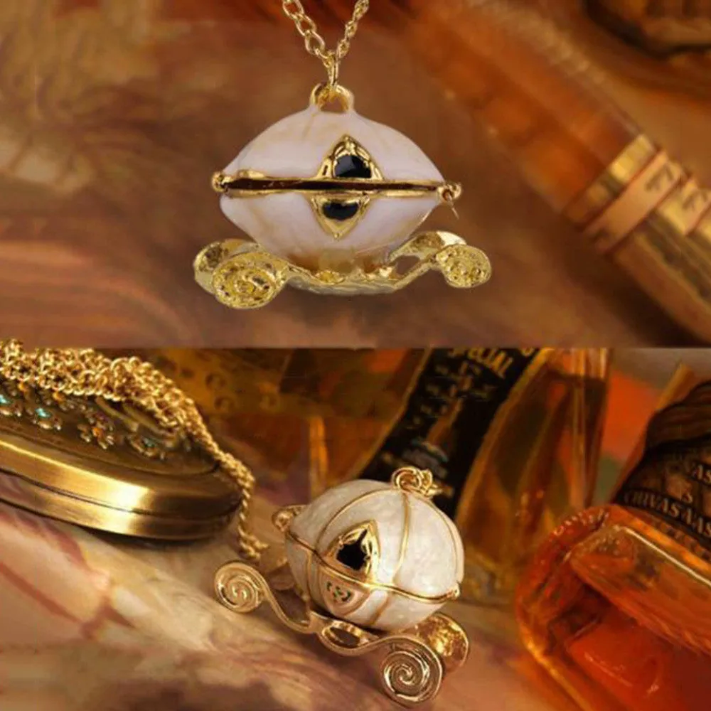 Pumpkin Carriage Necklace Cinderella Fairy Tale God-Mother Magic Alloy Chains Exquisite Pendants Necklace SM6